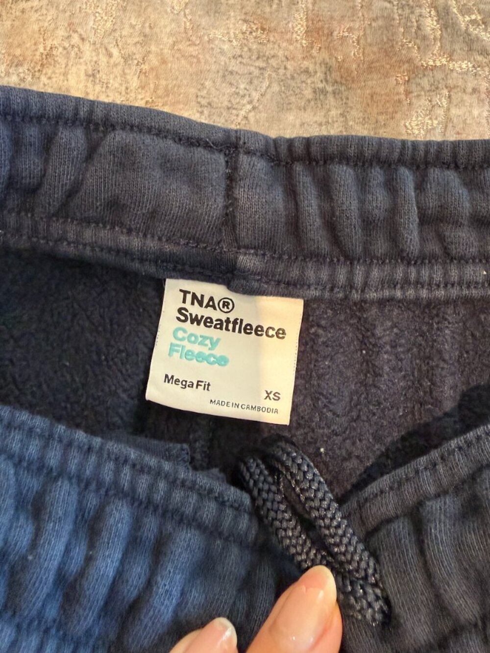Aritzia TNA Sweatfleece Mega Fit Jogger Sweatpants | Navy Blue | XS